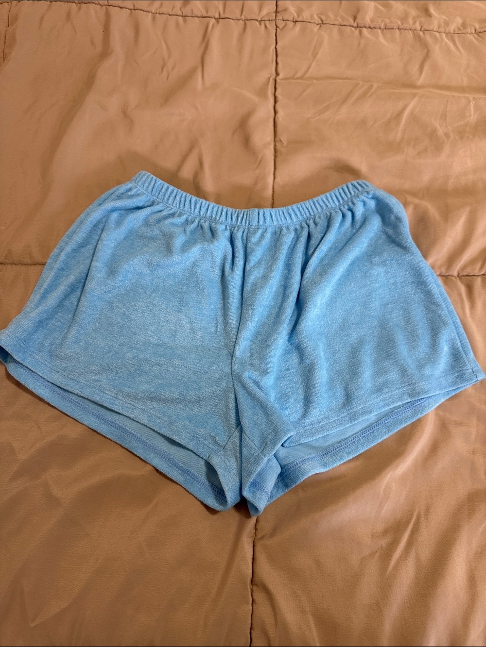 aerie Light Blue Terry Knit Athletic Lounge Shorts